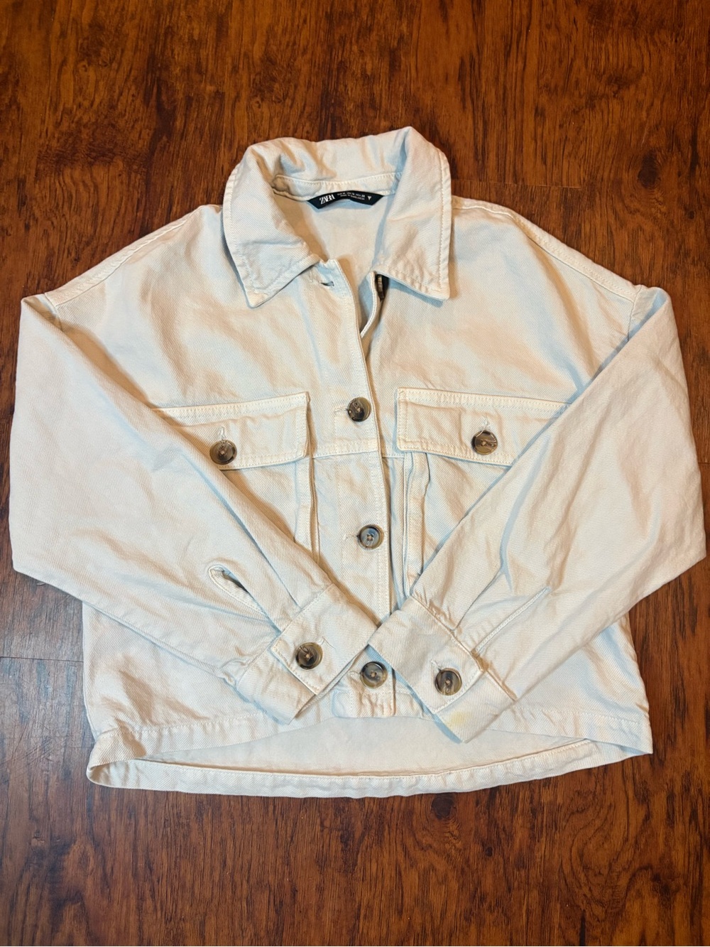 Zara Light Beige Denim Jacket - Women's
